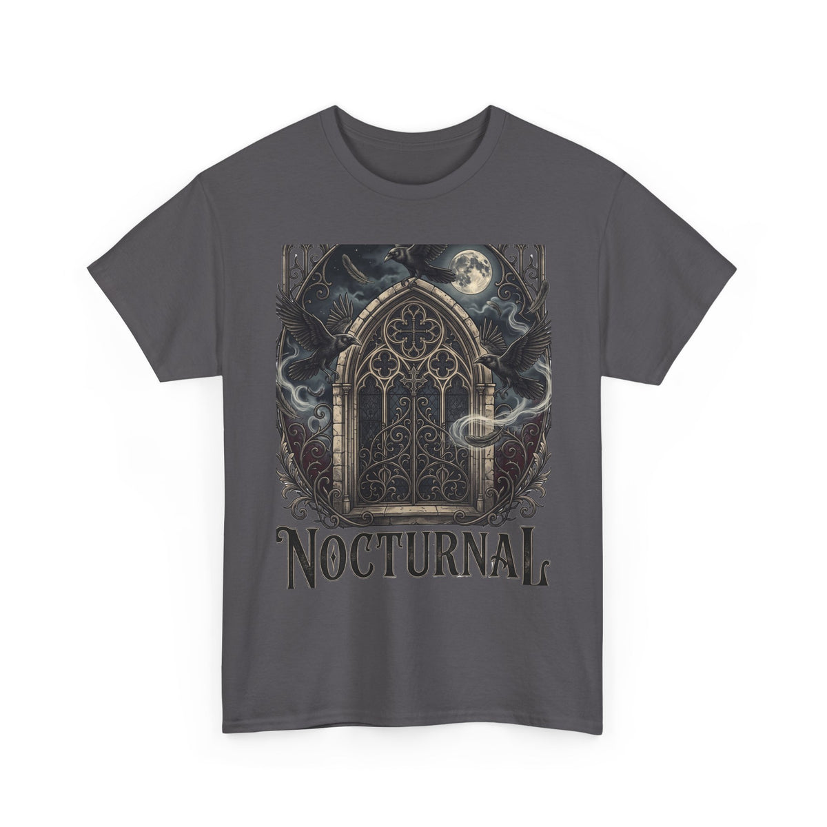 Nocturnal Gothic Tee — Moonlit Cathedral Night Owl Graphic T-Shirt