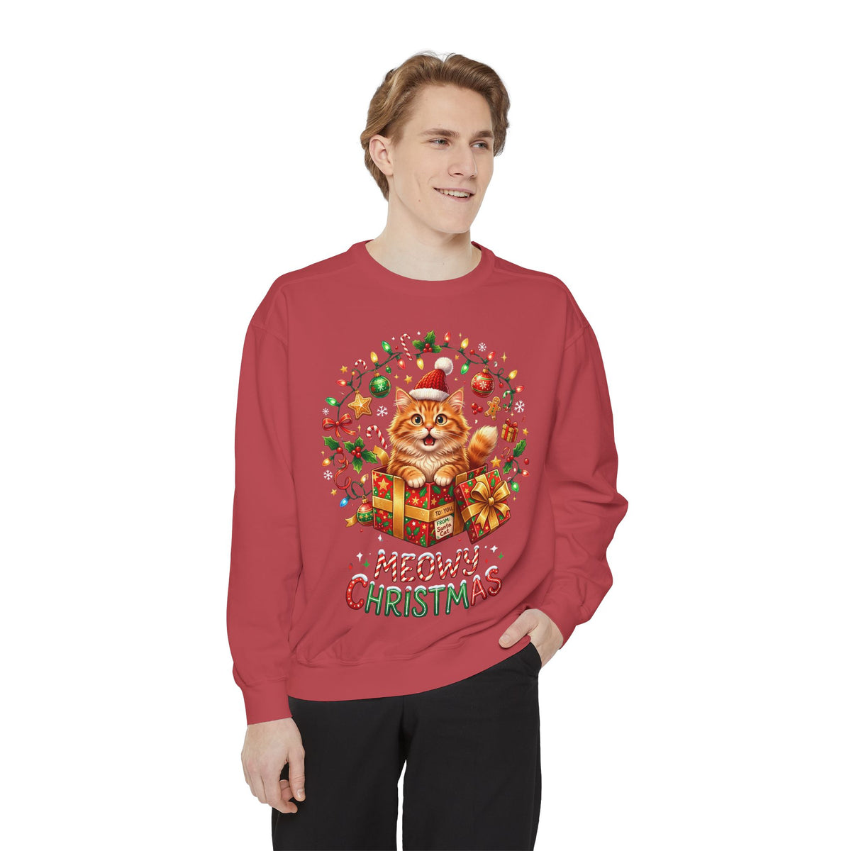 Meowy Christmas Cat Sweatshirt