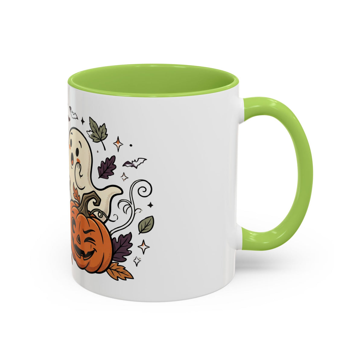 Halloween Ghosts & Pumpkins Coffee Mug — Cute Spooky Accent Mug (11/15oz)