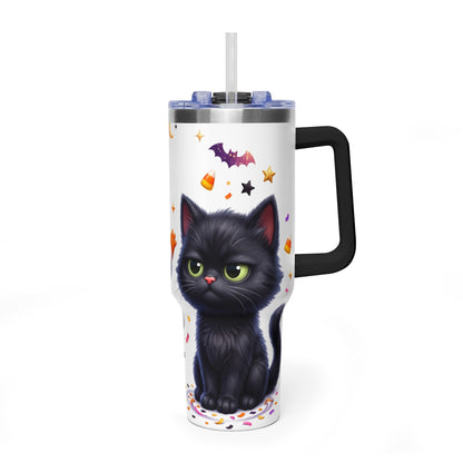 40oz Halloween Ghost and Black Cat Vacuum Thermal Tumbler