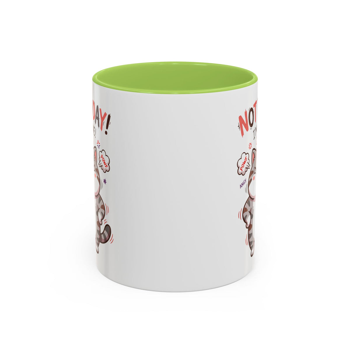 Funny Cat Mug - "Not Today! I'm Done" Accent Coffee Mug (11/15oz)
