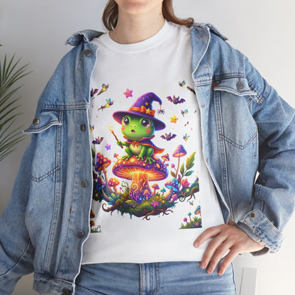 Cute Witch Frog T‑Shirt — Magical Mushroom Halloween Tee