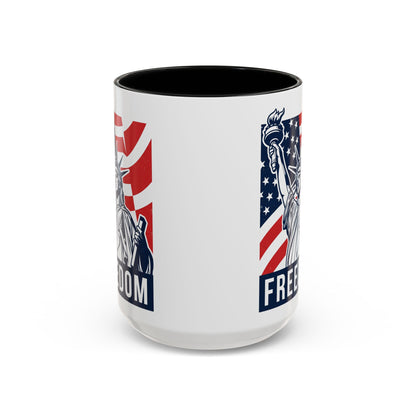 Freedom Statue Accent Coffee Mug — Patriotic Liberty 11/15oz
