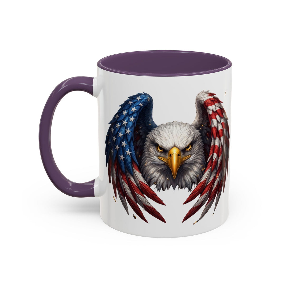 American Flag Eagle Coffee Mug – Patriotic Bald Eagle Accent Mug (11/15 oz)
