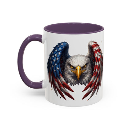 American Flag Eagle Coffee Mug – Patriotic Bald Eagle Accent Mug (11/15 oz)