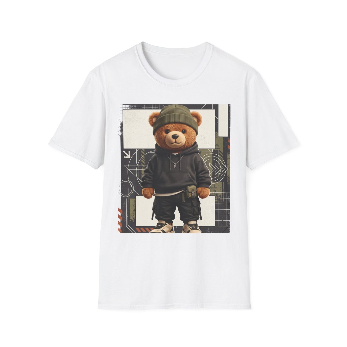 Teddy Bear Graphic T-Shirt — Streetwear Teddy in Beanie & Hoodie