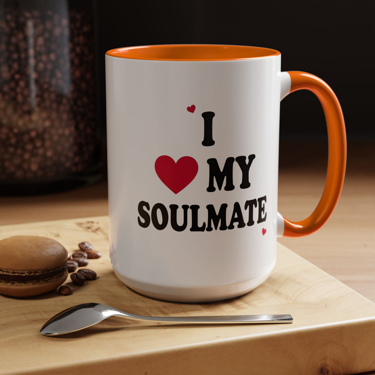I Love My Soulmate Accent Coffee Mug
