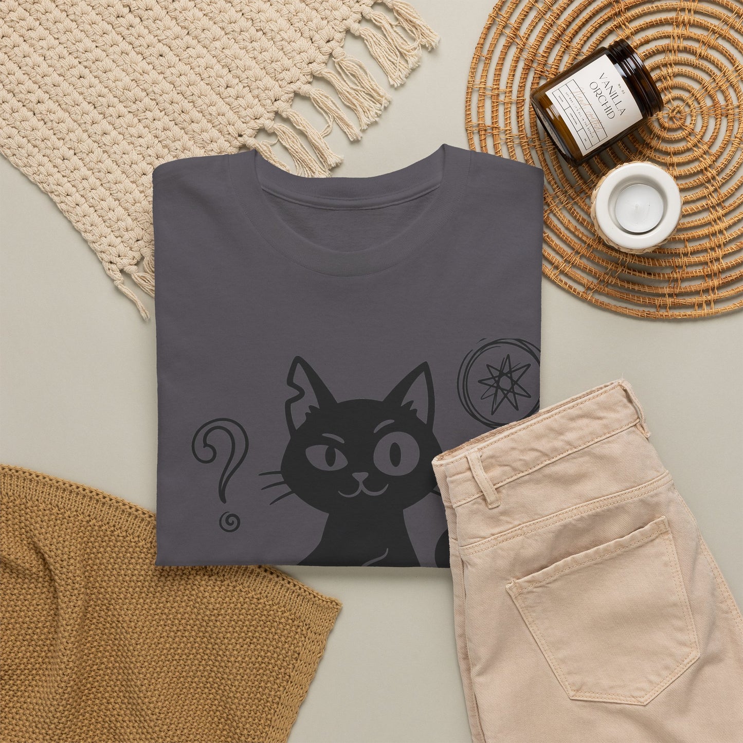 Black Cat Graphic Tee — Cute Cartoon Kitty T-Shirt