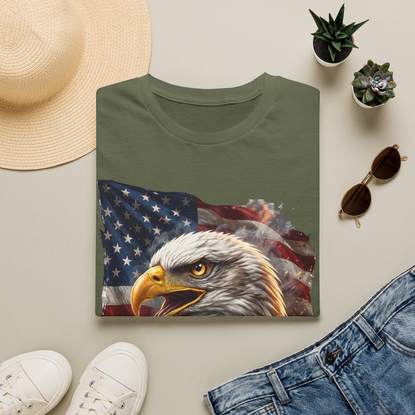 American Bald Eagle T-Shirt — Patriotic USA Flag Graphic Tee