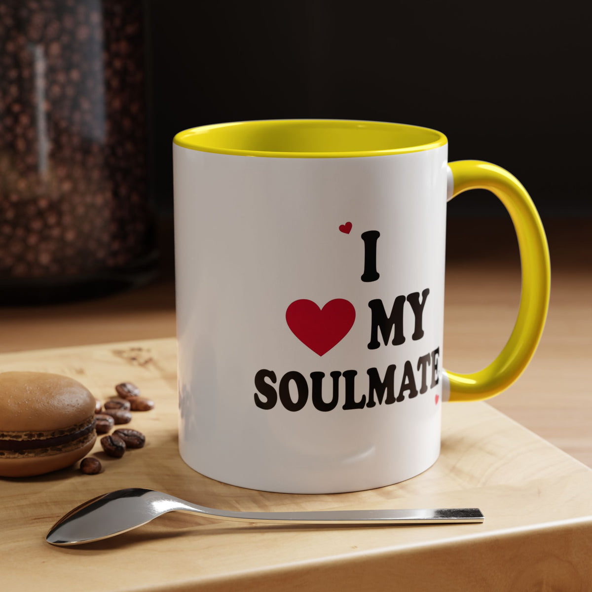 I Love My Soulmate Accent Coffee Mug