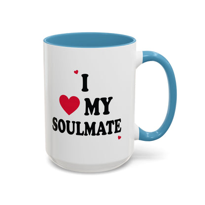 I Love My Soulmate Accent Coffee Mug