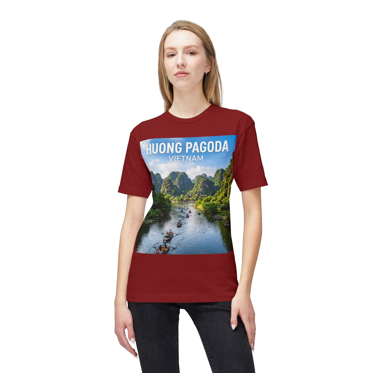 Huong Pagoda Vietnam T-Shirt — Scenic Ninh Binh River Travel Tee
