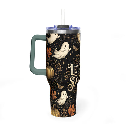 Let’s Get Spooky Halloween Ghosts & Pumpkins 40oz Thermal Tumbler