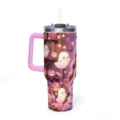 40oz Halloween Girl Ghosts Vacuum Thermal Tumbler