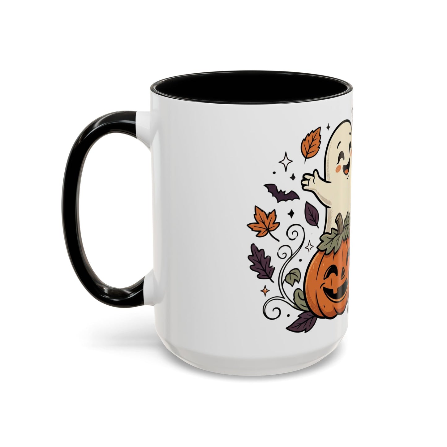Halloween Ghosts & Pumpkins Coffee Mug — Cute Spooky Accent Mug (11/15oz)
