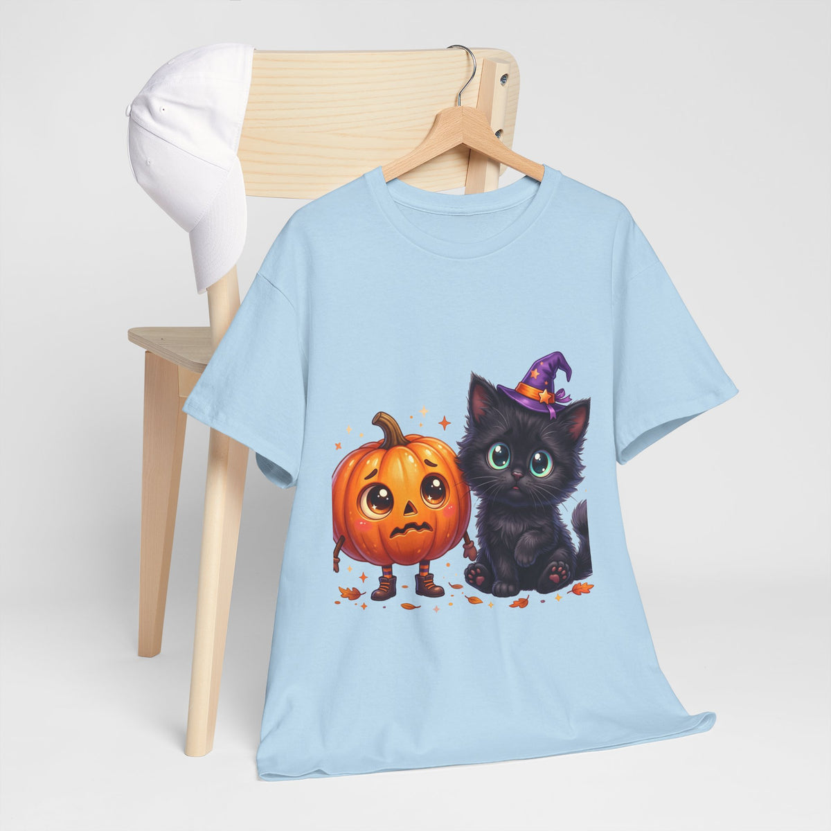 Halloween Black Kitten & Pumpkin T-Shirt