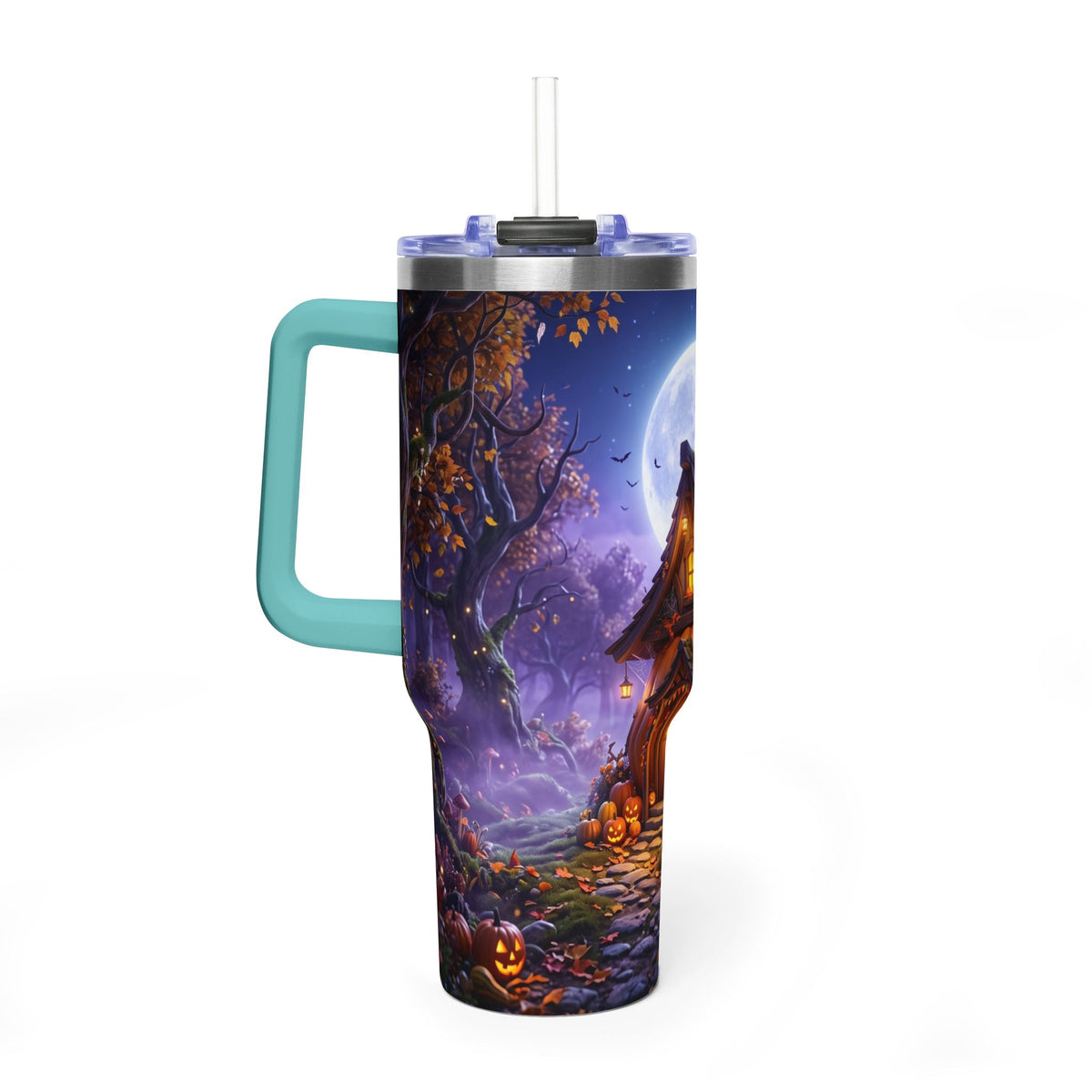 40oz Halloween Haunted Cottage Vacuum Tumbler