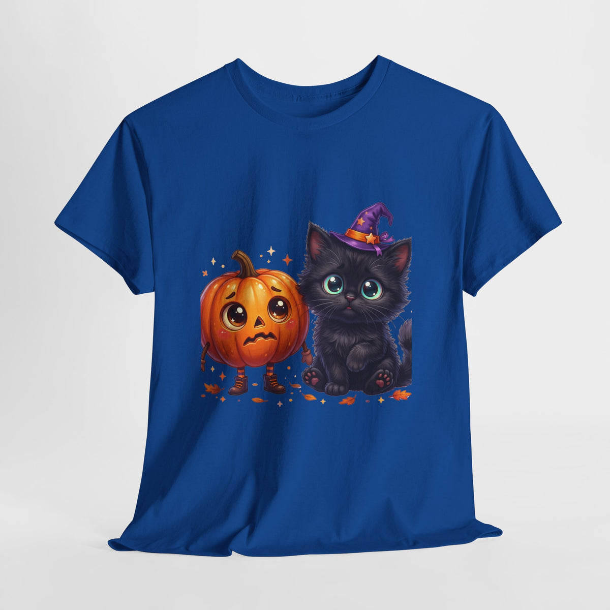 Halloween Black Kitten & Pumpkin T-Shirt