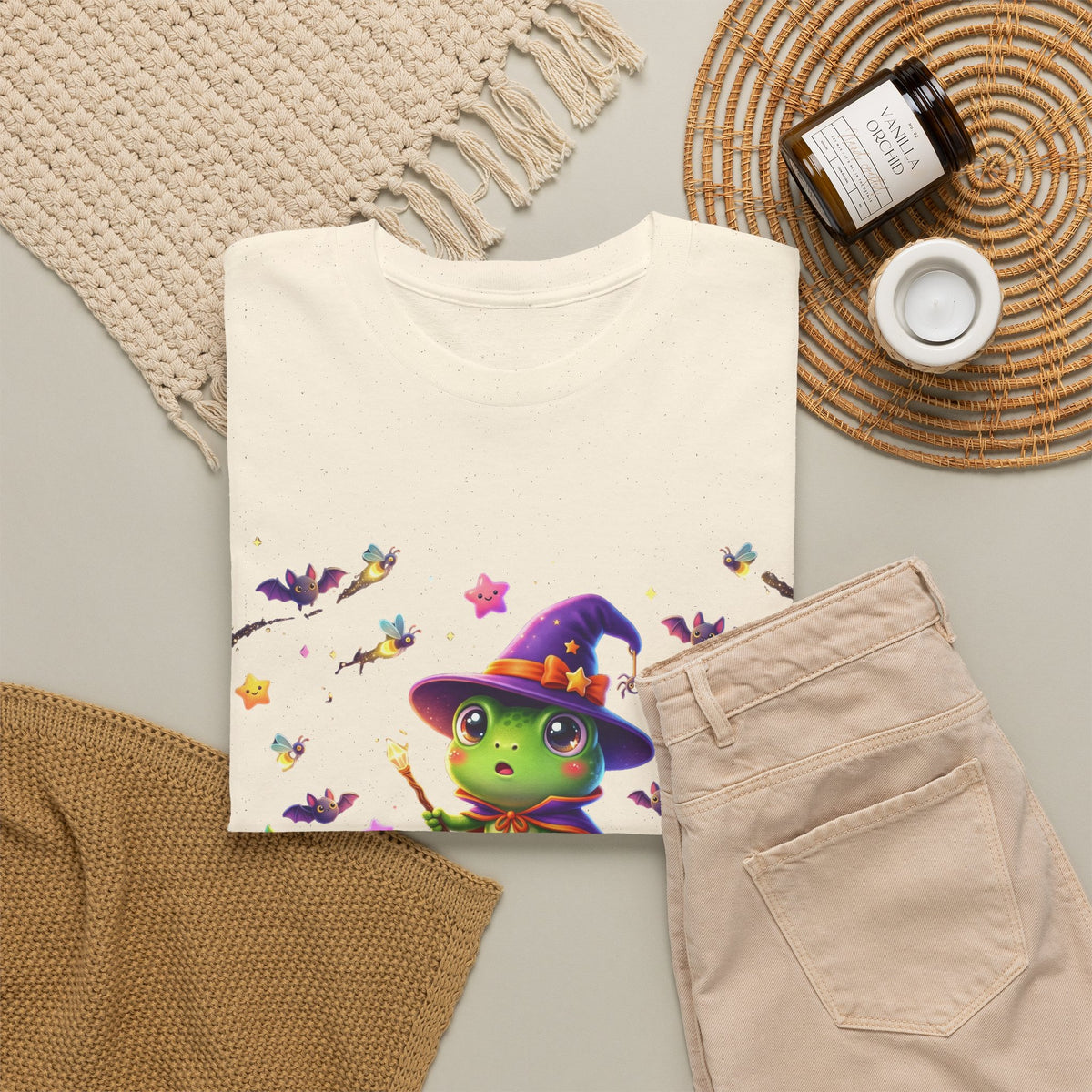 Cute Witch Frog T‑Shirt — Magical Mushroom Halloween Tee