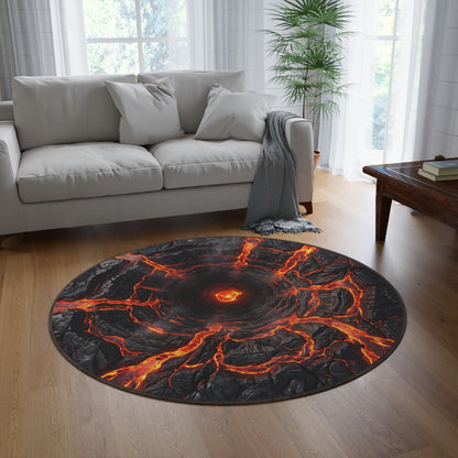 Lava Vortex Round Rug
