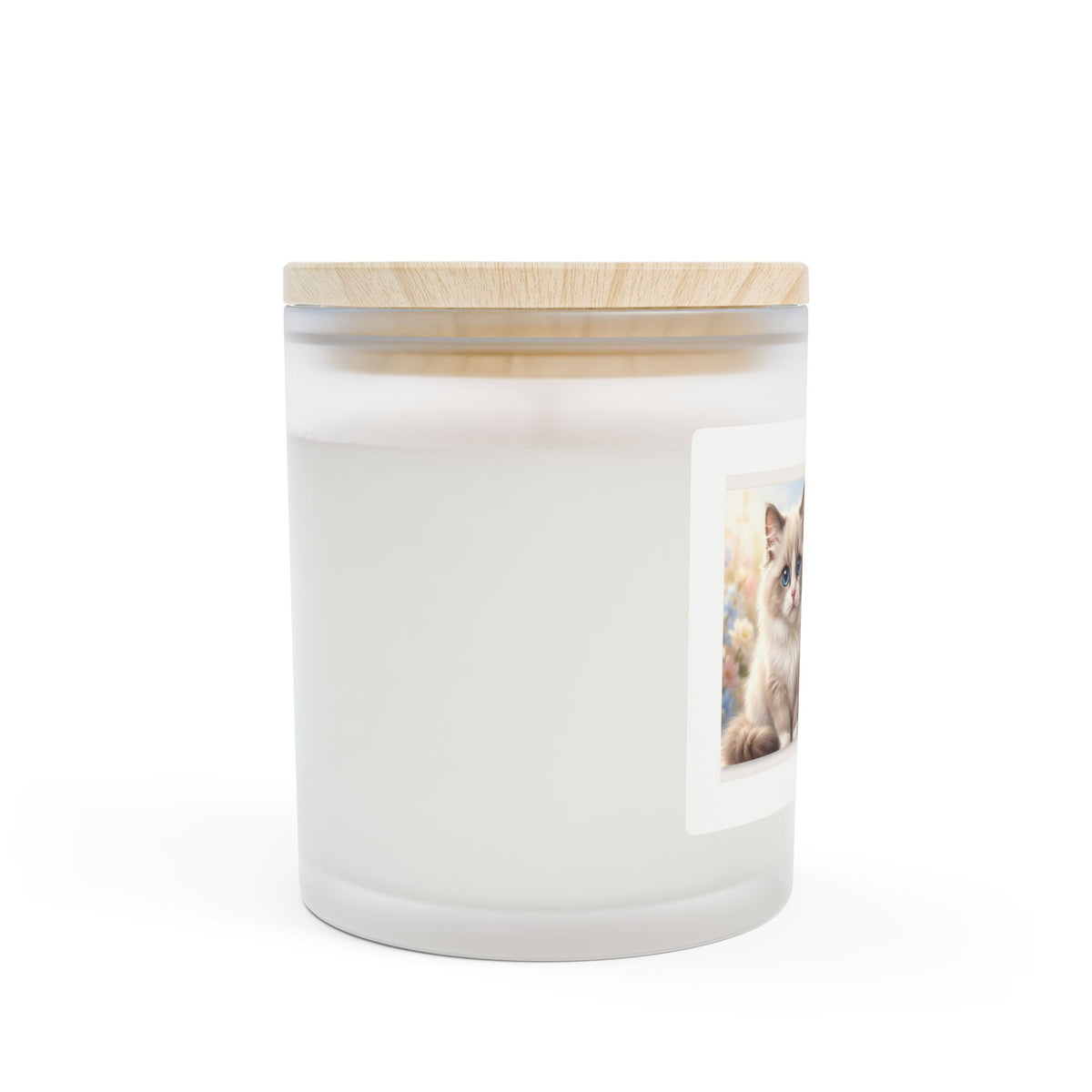 Kitten Photo Frosted Glass Candle — “My Favorite Hello” Scented Candle, 11 oz