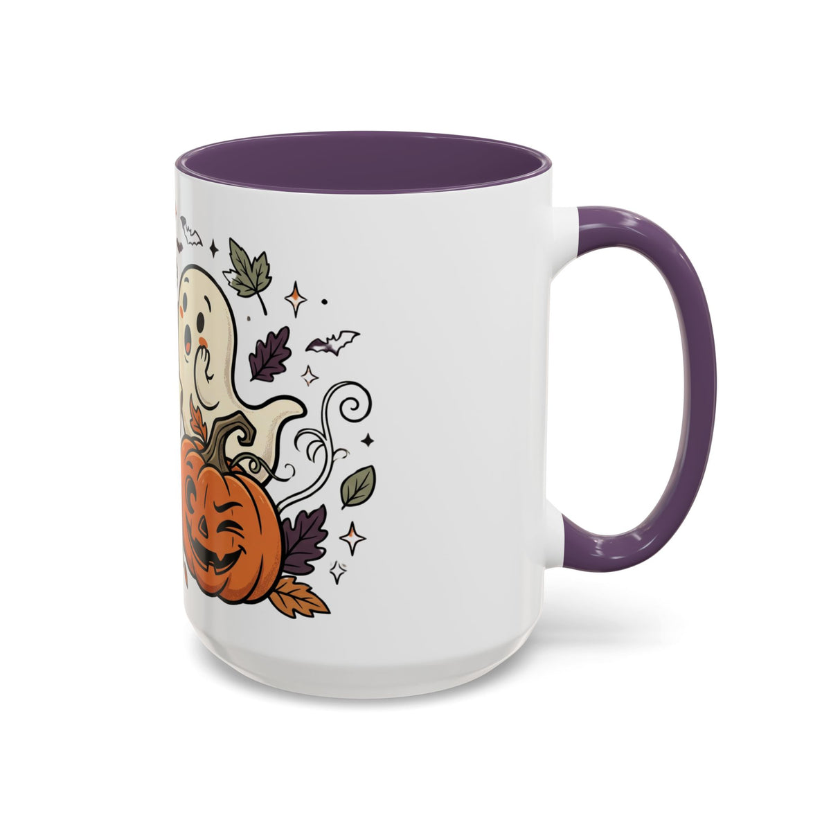 Halloween Ghosts & Pumpkins Coffee Mug — Cute Spooky Accent Mug (11/15oz)