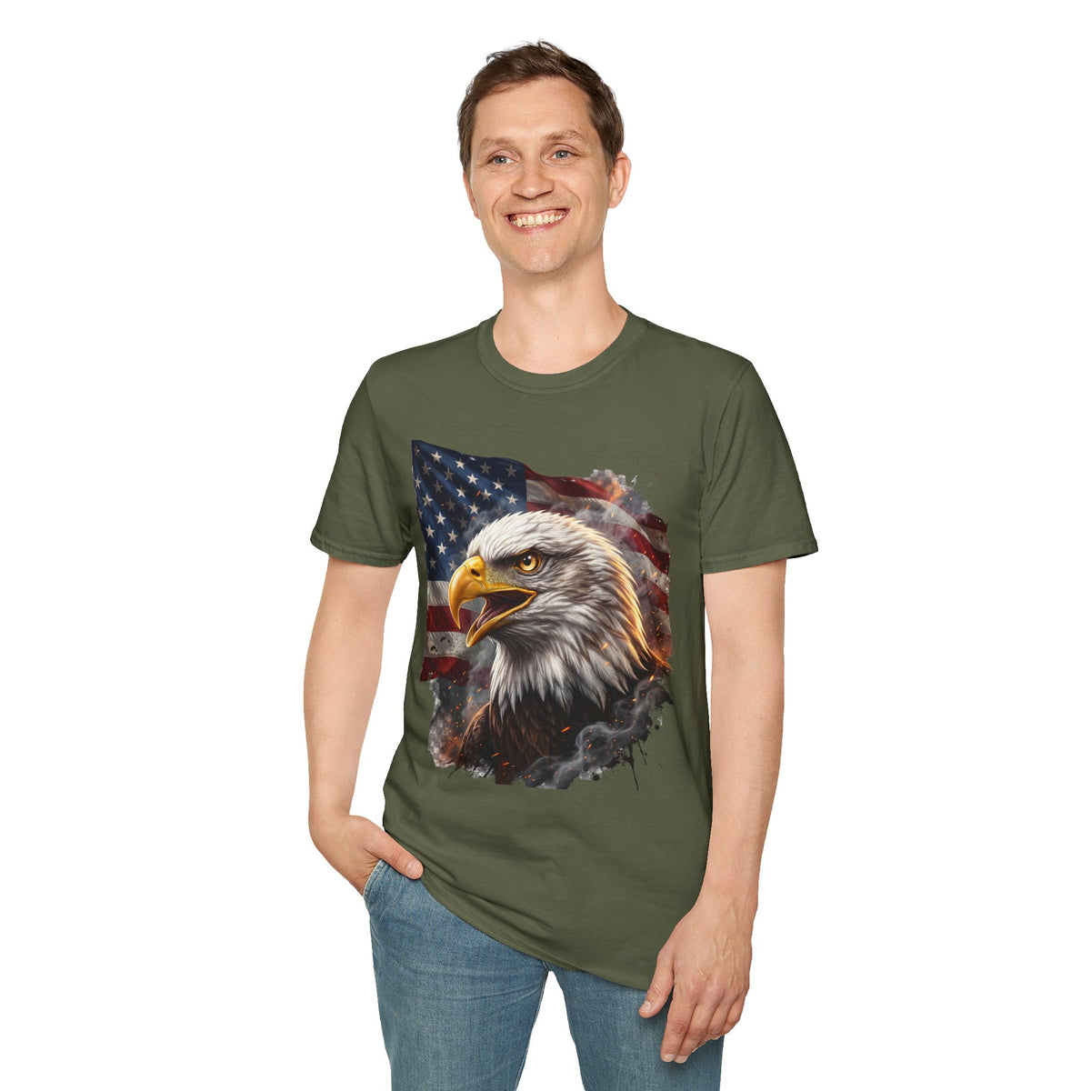 American Bald Eagle T-Shirt — Patriotic USA Flag Graphic Tee