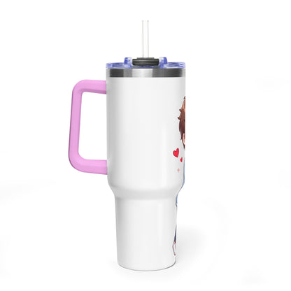 Cute Anime Boy Love Hearts 40oz Travel Tumbler