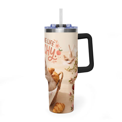 You Make Life Peachy Cat 40oz Travel Tumbler