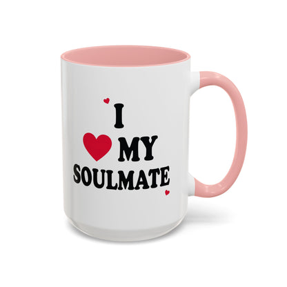 I Love My Soulmate Accent Coffee Mug