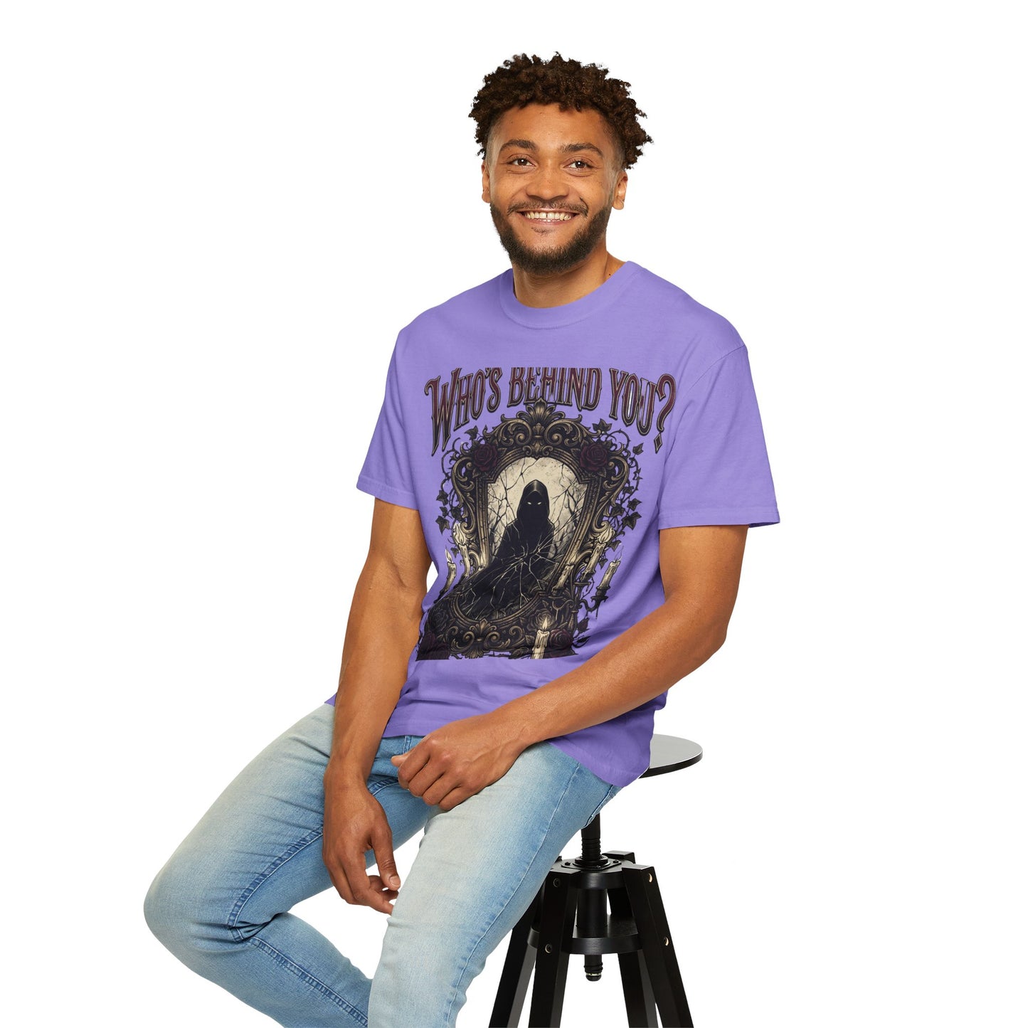 Who's Behind You? Gothic Grim Reaper T-Shirt