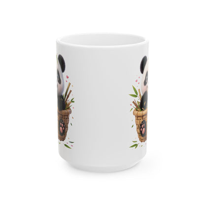 Whimsical Floral Animal Ceramic Mug