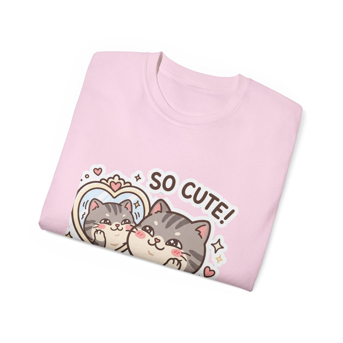 Cute Cat Mirror Tee - "So Cute!" Kawaii Cat T-Shirt