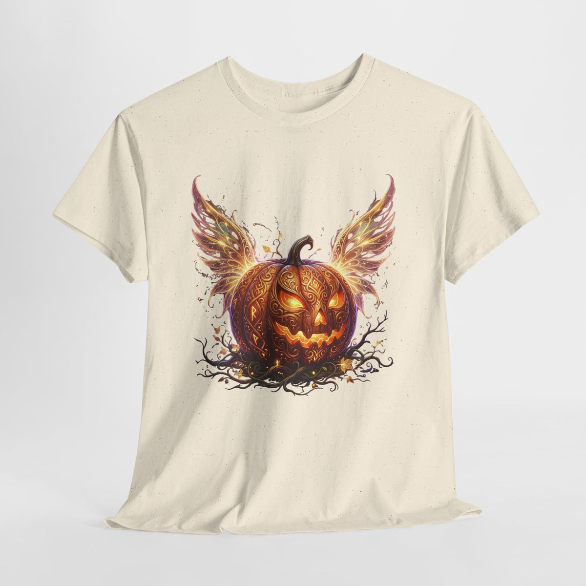 Halloween Pumpkin Tee — Winged Jack-O'-Lantern Graphic Shirt