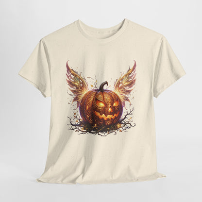 Halloween Pumpkin Tee — Winged Jack-O'-Lantern Graphic Shirt