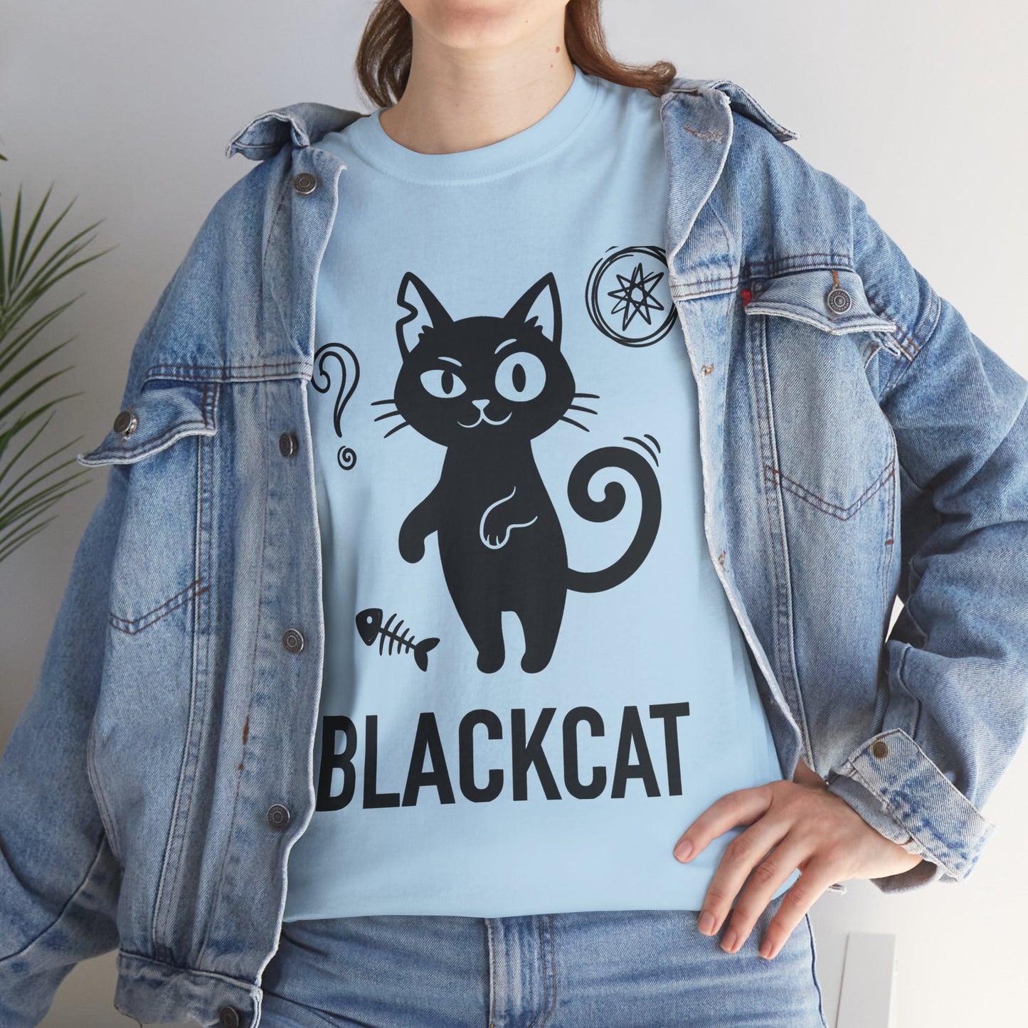 Black Cat Graphic Tee — Cute Cartoon Kitty T-Shirt