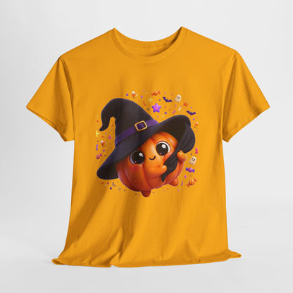 Pumpkin Witch T-Shirt — Cute Halloween Jack-o'-Lantern with Witch Hat