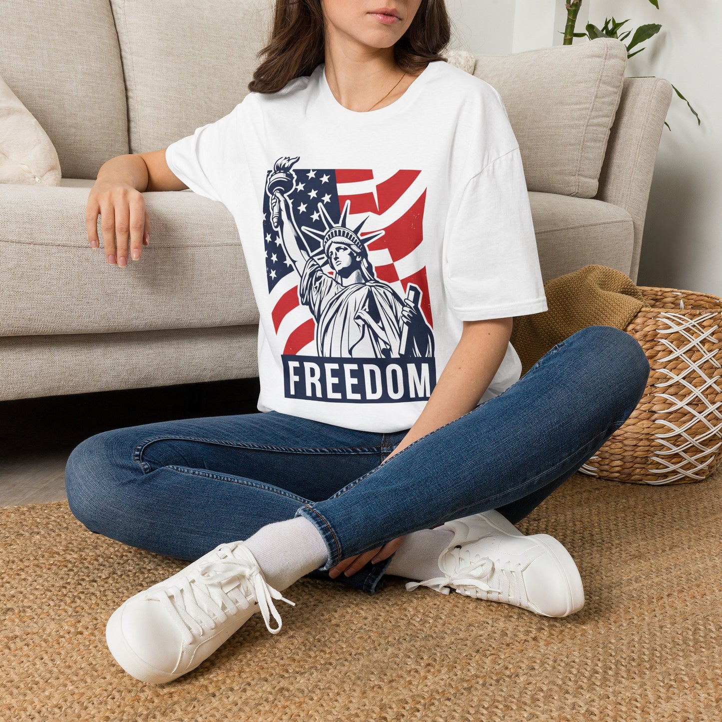 Statue of Liberty 'Freedom' T‑Shirt — American Flag Patriotic Tee