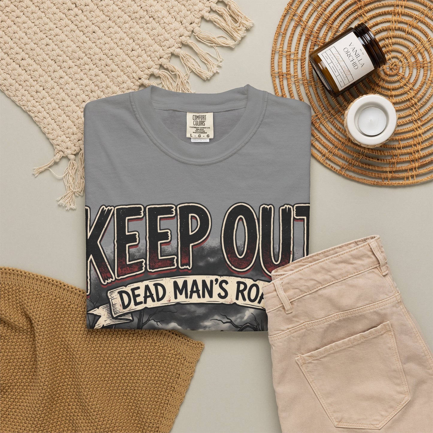 Keep Out "Dead Man's Road" T-Shirt — Spooky Haunted Road Graphic Tee