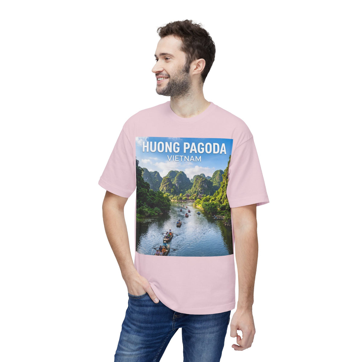 Huong Pagoda Vietnam T-Shirt — Scenic Ninh Binh River Travel Tee
