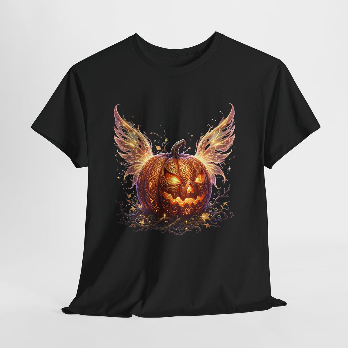 Halloween Pumpkin Tee — Winged Jack-O'-Lantern Graphic Shirt