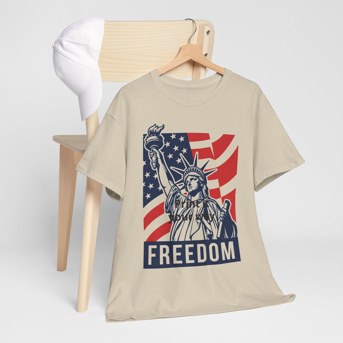 Freedom Statue T-Shirt — Patriotic USA Flag Tee (Statue of Liberty Design)