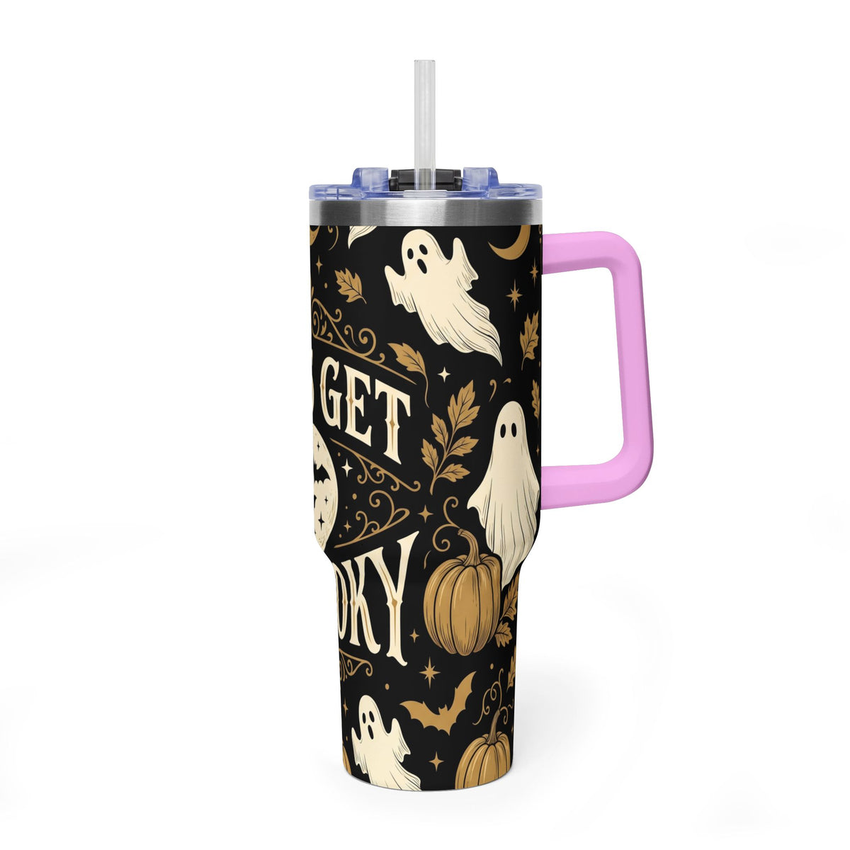 Let’s Get Spooky Halloween Ghosts & Pumpkins 40oz Thermal Tumbler