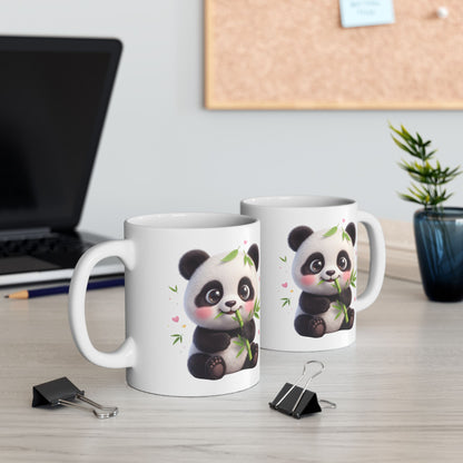 Cute Panda Ceramic Mug - Kawaii Bamboo Lover Coffee Cup (11oz & 15oz)