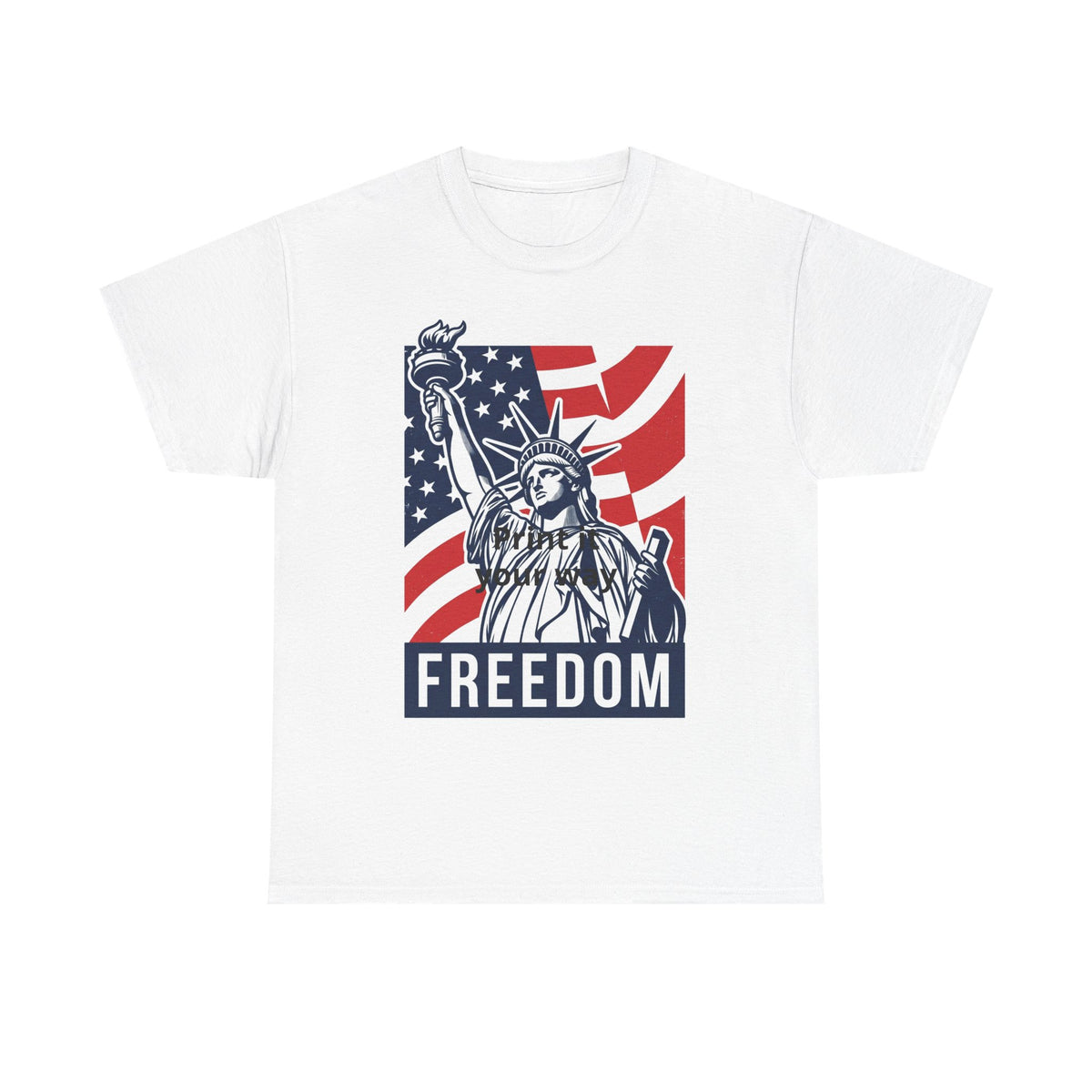Freedom Statue T-Shirt — Patriotic USA Flag Tee (Statue of Liberty Design)