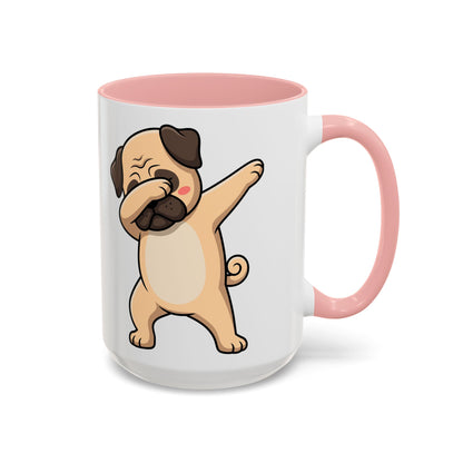 Dabbing Pug Coffee Mug — Cute Dog Accent Mug (11/15 oz)