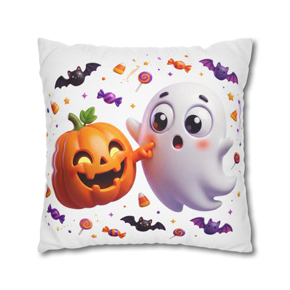 Halloween Ghost & Pumpkin Throw Pillowcase - Cute Spooky Decor