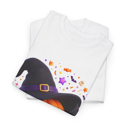 Pumpkin Witch T-Shirt — Cute Halloween Jack-o'-Lantern with Witch Hat
