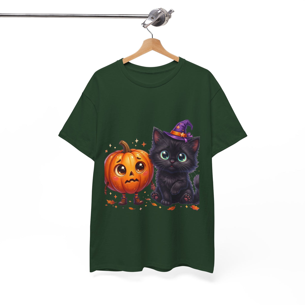 Halloween Black Kitten & Pumpkin T-Shirt
