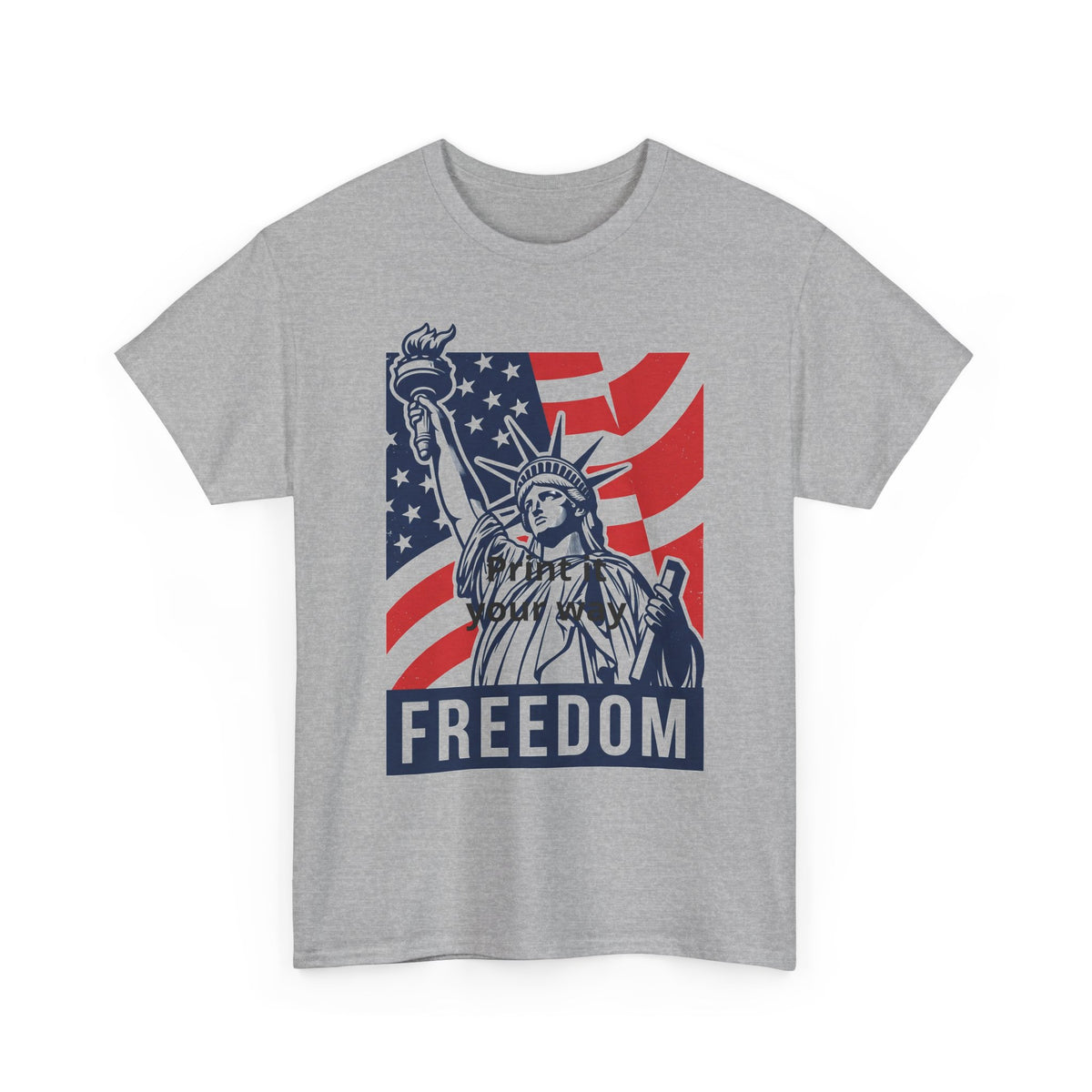 Freedom Statue T-Shirt — Patriotic USA Flag Tee (Statue of Liberty Design)